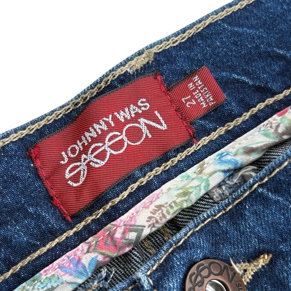 Johnny Was Sàsson Womens Jeans Sz 27 Medium Wash Wide Leg Flare Denim NWT retro - Picture 6 of 11